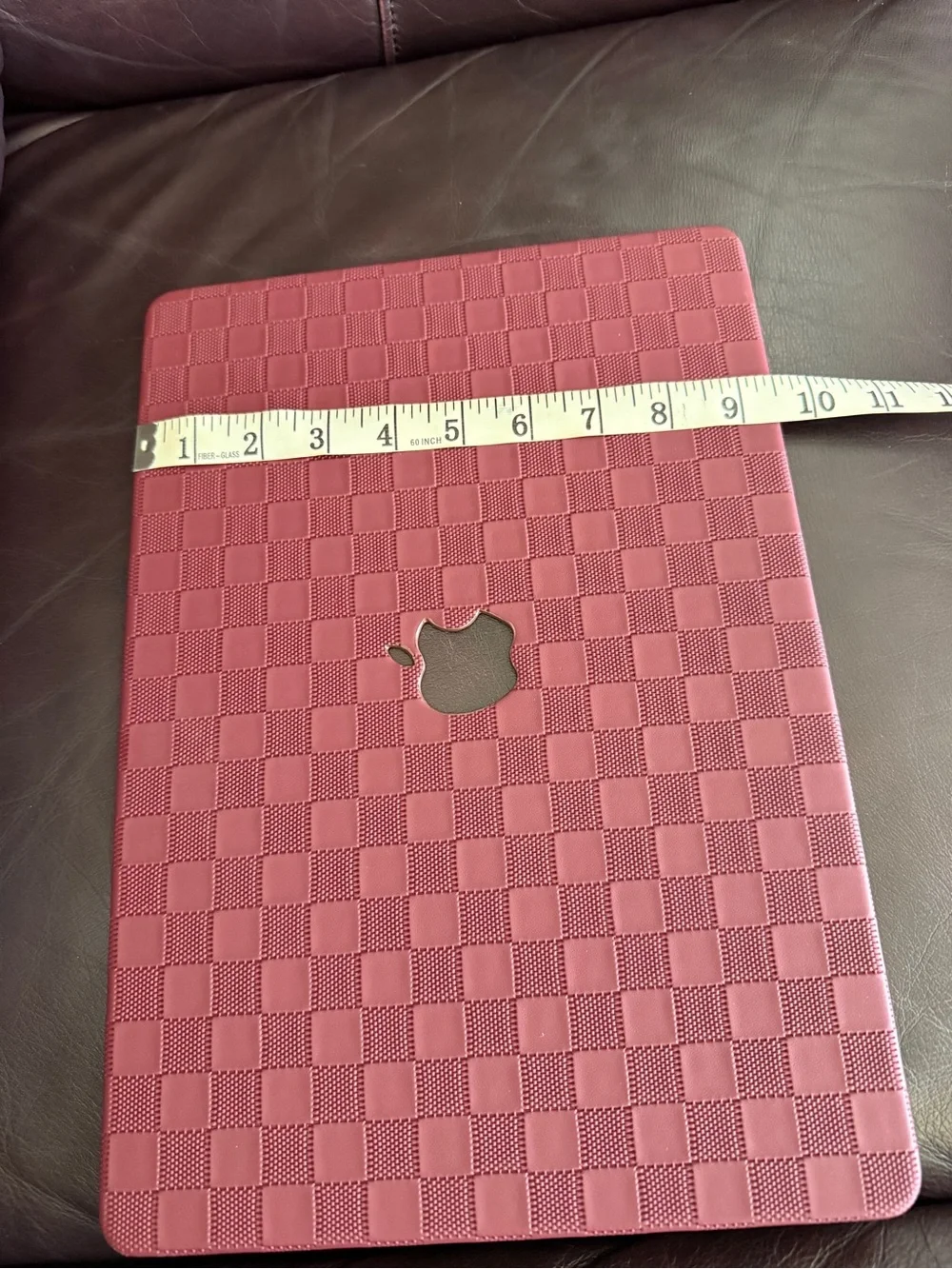Apple MacBook with Red Checkered Protective Skin